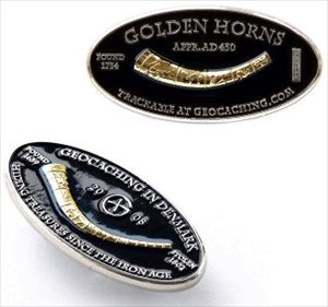 Golden Horns Geocoin - En af flere danske geocoins  - Fåes i sølv og guld
