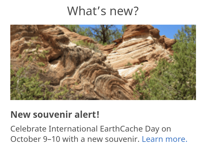 Earth cache day information